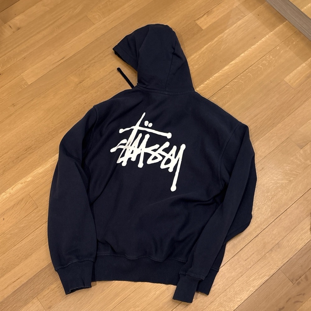 Stussy Men's Dark Blue Hoodie - Picture 2 of 3